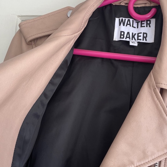 Walter Baker Women's XL Blush Leather Motorcycle Jacket Ballet Pink flawless - Picture 7 of 8
